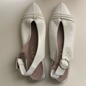 OUIGAL Woman’s Sling Back White Shoes made in Italy